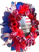 Load image into Gallery viewer, Patriotic Wreath, Patriotic Decor, Military, Veteran Gift