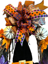 Load image into Gallery viewer, Gnome Witch, Gnome Halloween Wreath, Halloween Decor