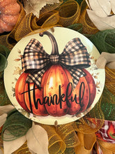 Load image into Gallery viewer, Thankful Fall Wreath, Thanksgiving Wreath, Autumn Decor, Fall Decor, Pumpkin Wreath