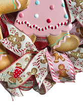 Load image into Gallery viewer, Boy and Girl Gingerbread Wreath, Christmas Wreath, Ginger Bread Christmas, Christmas Decor