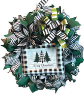 Load image into Gallery viewer, Merry Christmas Wreath, Christmas Decor, Black and White Christmas