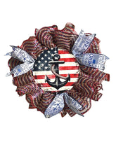 Load image into Gallery viewer, Navy Wreath, Military Wreath, Anchor, Patriotic, Veteran Gift