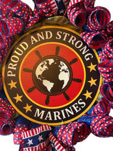 Load image into Gallery viewer, Marine Wreath, Military Gift, Patriotic, Veteran Gift