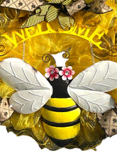 Load image into Gallery viewer, Welcome Bee Wreath, Welcome Wreath, Front Door Decor