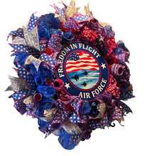 Load image into Gallery viewer, Air Force Wreath, Military Gift, Patriotic, Veteran Gift