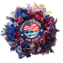Load image into Gallery viewer, Air Force Wreath, Military Gift, Patriotic, Veteran Gift