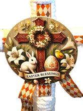 Load image into Gallery viewer, Easter Door Decor, Cross Wreath, Easter Decor