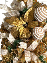 Load image into Gallery viewer, Rustic Christmas Swag, Gold Christmas, Farmhouse Christmas, Christmas Decor