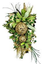 Load image into Gallery viewer, St. Patrick’s Day Swag, St. Patrick’s Day Decor, St. Paddy’s Day, Green and Gold Decor, Festive Irish Decor