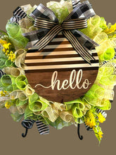 Load image into Gallery viewer, Hello Wreath, Everyday Wreath, Home Decor, House Warming Gift