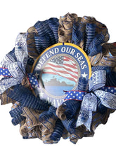 Load image into Gallery viewer, Navy Wreath, Military Gift, Veteran Gift, Patriotic