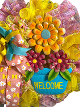 Load image into Gallery viewer, Welcome Wreath, Spring Summer Wreath, Front Door Decor