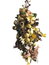 Load image into Gallery viewer, Christmas Swag, Christmas Jewel Swag, Gold and Brown Christmas, Christmas Decor, Gold Ornament Swag