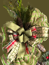 Load image into Gallery viewer, Pinecone Christmas Wreath, Christmas Decor, Rustic Christmas