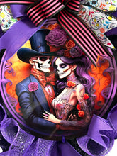 Load image into Gallery viewer, Dia de los Muerte Wreath, Day of the Dead Wreath, Day of the Dead Couple
