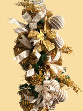Load image into Gallery viewer, Rustic Christmas Swag, Gold Christmas, Farmhouse Christmas, Christmas Decor
