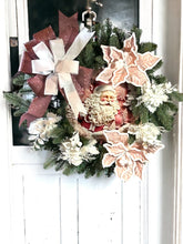 Load image into Gallery viewer, Pink Santa Christmas Wreath with Lights, Christmas Wreath, Christmas Decor, Winter Decor