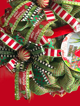 Load image into Gallery viewer, Green Monster HoHoHo Wreath, Christmas Wreath, Christmas Decor, Green Monster Christmasp