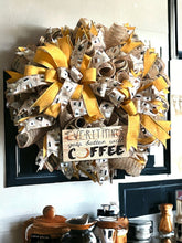 Load image into Gallery viewer, Coffee Wreath, Everything Gets Better with Coffee, Home Decor, Kitchen Decor