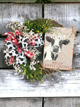 Load image into Gallery viewer, Hello Sweet Cheeks Wreath, Farmhouse Wreath, Home Decor, Cow Wreath
