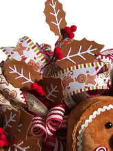 Load image into Gallery viewer, Gingerbread Christmas Wreath, Christmas Decor, Gingerbread Christmas