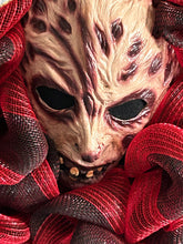 Load image into Gallery viewer, Elm Street Wreath, Freddy Krueger Wreath, Halloween Wreath, Scary Wreath, Halloween Decor