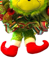 Load image into Gallery viewer, Green Monster Wreath, Christmas Wreath, Christmas Decor