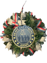 Load image into Gallery viewer, Army Wreath, Military Wreath, Veteran Gift, Patriotic