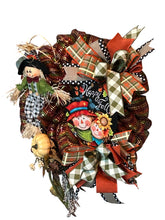 Load image into Gallery viewer, Happy Fall Wreath, Thanksgiving Decor, Fall Autumn Decor, Scarecrow Wreath