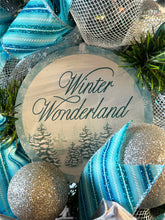 Load image into Gallery viewer, Winter Wonderland Swag, Blue and White Winter, Winter Decor, Christmas Decor