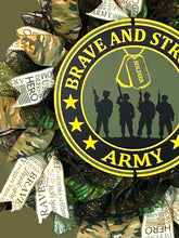 Load image into Gallery viewer, Army Wreath, Military Wreath, Veteran Gift, Patriotic