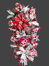 Load image into Gallery viewer, Peppermint Candy Swag, Christmas Wreath, Christmas Candy, Candy Theme Christmas, Christmas Decor