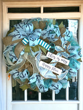 Load image into Gallery viewer, Beach Wreath, Beach House Decor, My Happy Place Anchor Wreath, Spring Summer Decor, Home Decor