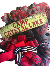 Load image into Gallery viewer, Camp Crystal Lake Wreath, Halloween Wreath, Jason Wreath, Halloween Decor