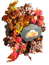 Load image into Gallery viewer, Welcome To Our Home Fall Autumn Wreath, Thanksgiving Wreath, Fall Decor