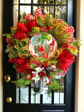 Load image into Gallery viewer, HO HO HO Green Monster Wreath, Christmas Wreath, Christmas Decor