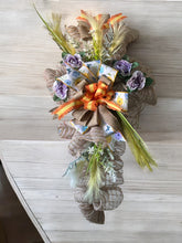 Load image into Gallery viewer, Cross Wreath, Cross Floral Door Hanger, Easter Decor, Religious Decor