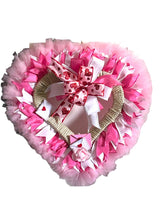 Load image into Gallery viewer, Pink and White Valentine Wreath, Valentine Decor, Valentine Heart