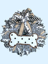 Load image into Gallery viewer, Black and White Dog Wreath, Dog Decor, Dog Wreath