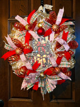 Load image into Gallery viewer, Red and Gold Christmas Wreath, Christmas Decor, Elegant Christmas