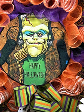 Load image into Gallery viewer, Frankenstein Halloween Wreath, Happy Halloween, Halloween Decor