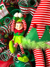 Load image into Gallery viewer, Elf Christmas Wreath, Elf Hat and Legs Wreath, Christmas Decor