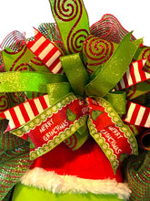 Load image into Gallery viewer, Green Monster Wreath, Green Monster Butt Wreath, Christmas Wreath, Christmas Decor