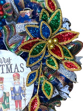 Load image into Gallery viewer, Nutcracker Merry Christmas Wreath, Christmas Decor, Nutcracker Christmas