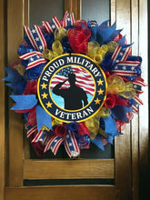 Load image into Gallery viewer, Veteran Wreath, Military Wreath, Veteran Gift, Patriotic Decor