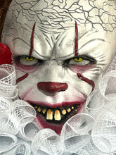 Load image into Gallery viewer, Scary Clown Wreath, Penny Scary Clown Wreath, IT Halloween Wreath, Halloween Decor