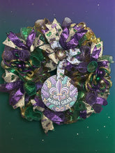 Load image into Gallery viewer, Mardi Gras Wreath, Mardi Gras Decor, Fat Tuesday Celebration