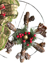 Load image into Gallery viewer, Pinecone Christmas Wreath, Christmas Decor, Rustic Christmas