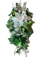 Load image into Gallery viewer, Green and White Christmas Swag, Christmas Decor