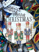 Load image into Gallery viewer, Nutcracker Merry Christmas Wreath, Christmas Decor, Nutcracker Christmas